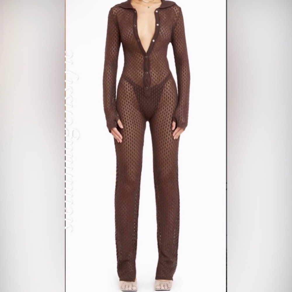 Ruve shop brown knit jumpsuit